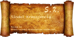 Sindel Kreszcencia névjegykártya